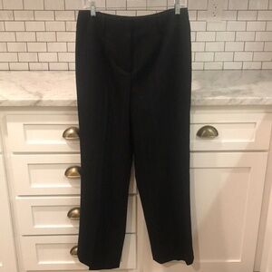 Carlisle Wool Pants‎ Womens 8 Black Pin Stripe Lined Luxury Minimalist Classic